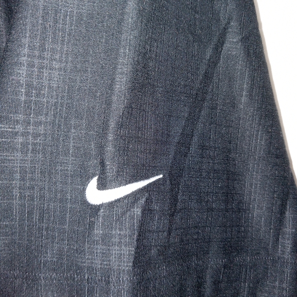 Nike Golf Dri-fit Polo Mens XL Black Tonal Stripe Ghosted Plaid Embroidered Logo - Picture 4 of 10